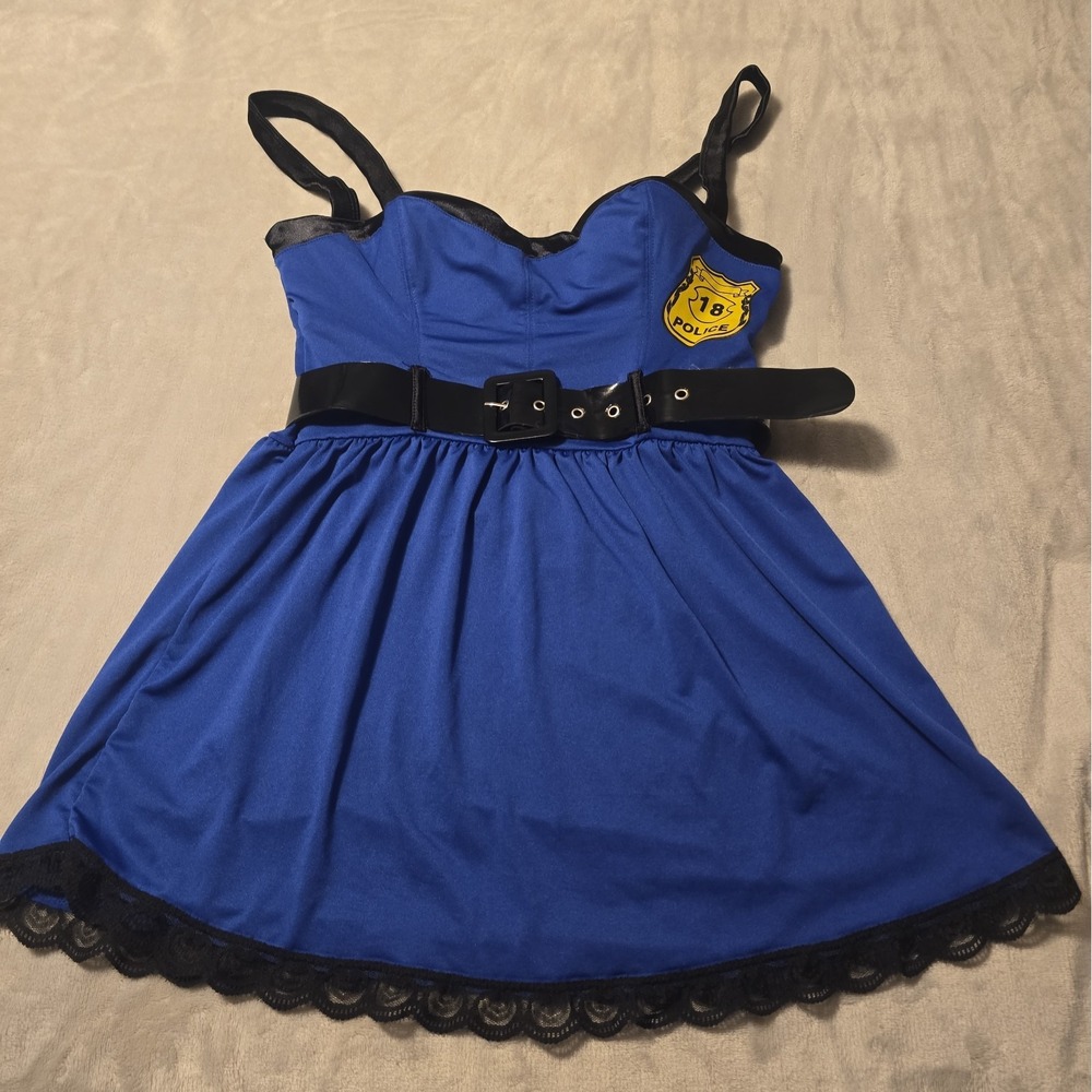 Officer Naughty Police Costume Sexy Cop Women Size Large Lingerie Style